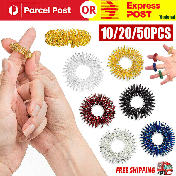 10-50Spiky Finger Massage Ring Sensory Acupressure Health Care Toy Body Massager