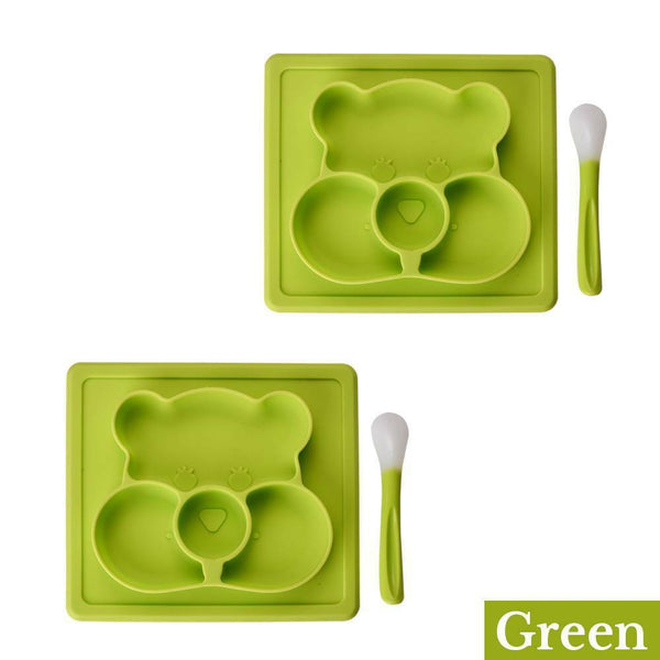 Silicone Plate Mat Suction Table Toddler Placemat Baby Food Tray Divided Bowl