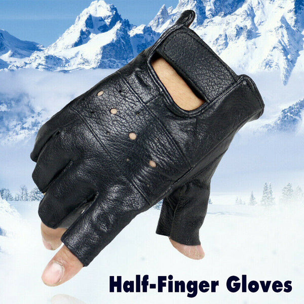 Tactical PU Leather Half Finger Gloves Fitness Fingerless Army Military Driving