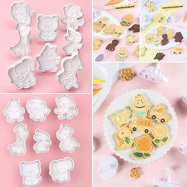 Animal Cookie Mold Plastic Biscuit Cutter Sugarcraft Jungle Party Baking Tool