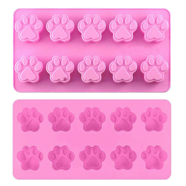 Paw Print Silicone Mold Chocolate Cookie Mould Jelly Ice Cube Baking Decor