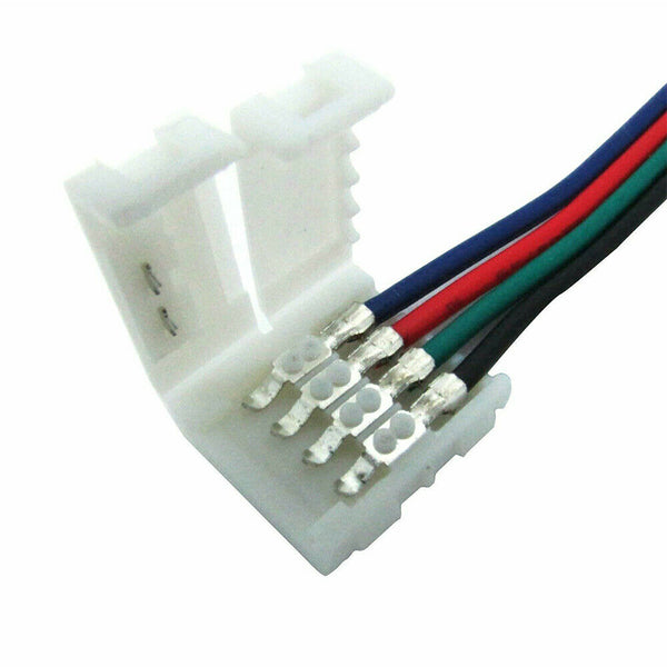 10mm 4 Pin 3528 5050 RGB End Connector Clips for LED Strip lights No Soldering