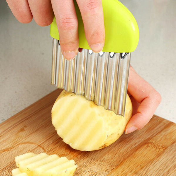 1/2X French Fry Potato Chip Slicer Kitchen Crinkle Wavy Cutter Vegetable Chopper