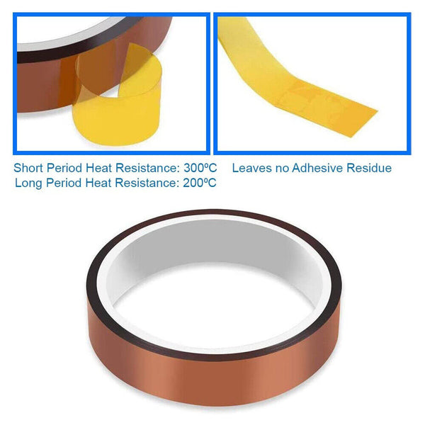 33M 5-20mm Kapton Tape High Temperature Heat Resistant Polyimide Tape New