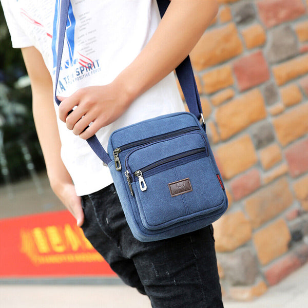 New Retro Men Canvas Shoulder Messenger Bag Crossbody Satchel Travel Man Bag AU