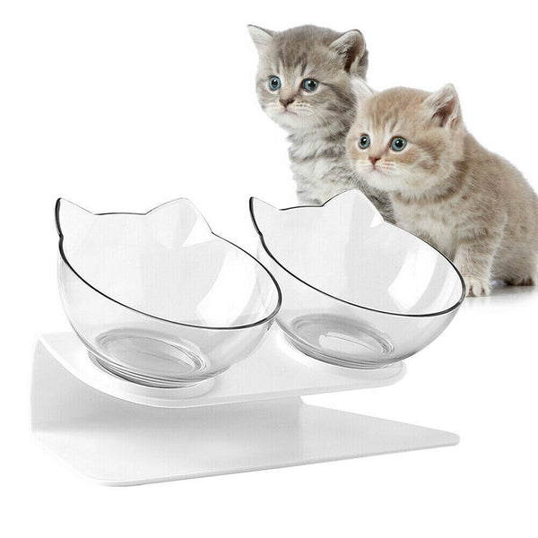 Double Elevated Pet Bowl Cat Dog Feeder Food Water Raised Lifted Stand Holder AU