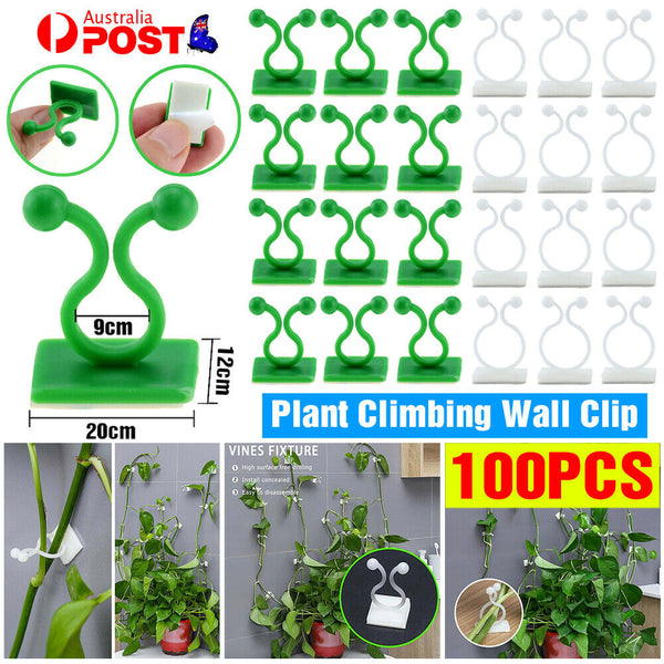 100Pcs Plant Climbing Wall Clips Self-Adhesive Invisible Plants Holder Hook Home