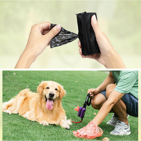 Pet Puppy Garbage Waste Pick Up Bags Dispenser Pouch Outdoor Dog Poop BagHolder