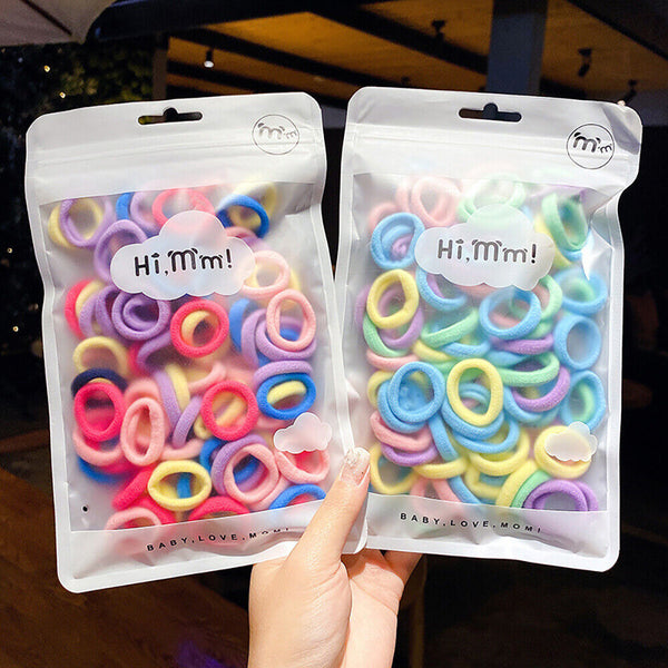 50/100Pcs Girls Mini Hair  Ties  Elastic Hairbands Kids Cute Baby Shower Gift