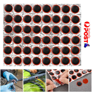 48x Bike Tire Bicycle Tyre Tube Repair Piece Kit Rubber Puncture Patches Weldtit