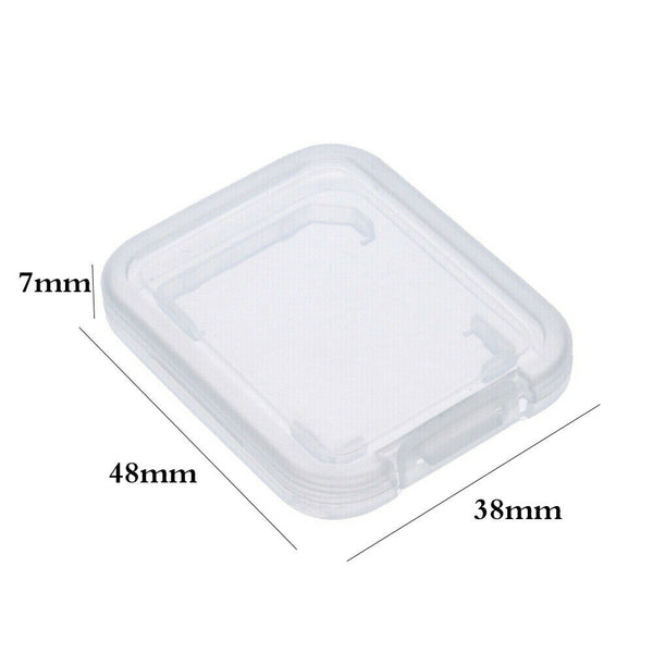 10Pcs SD SDHC Memory Card Case Box Storage Hard Plastic Transparent Holder