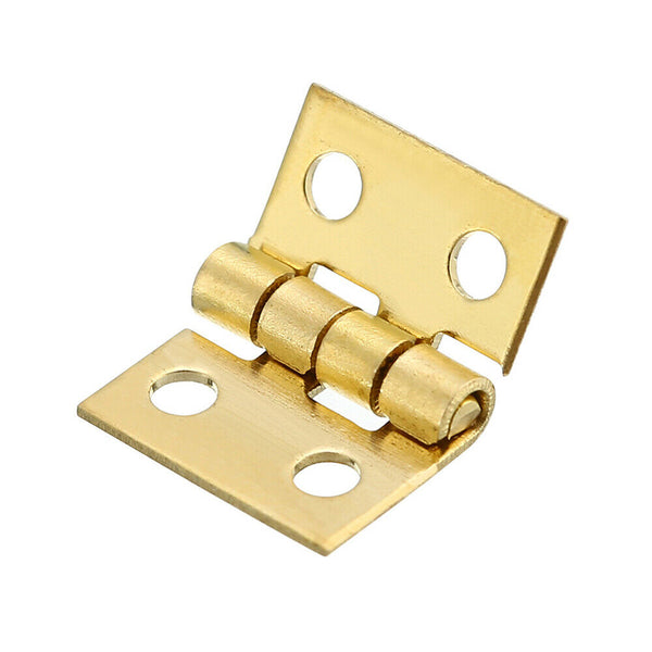 5-20Pcs Gold Pure Copper Small Mini Cabinet Drawer Butt Hinge 10*8MM DIY Craft