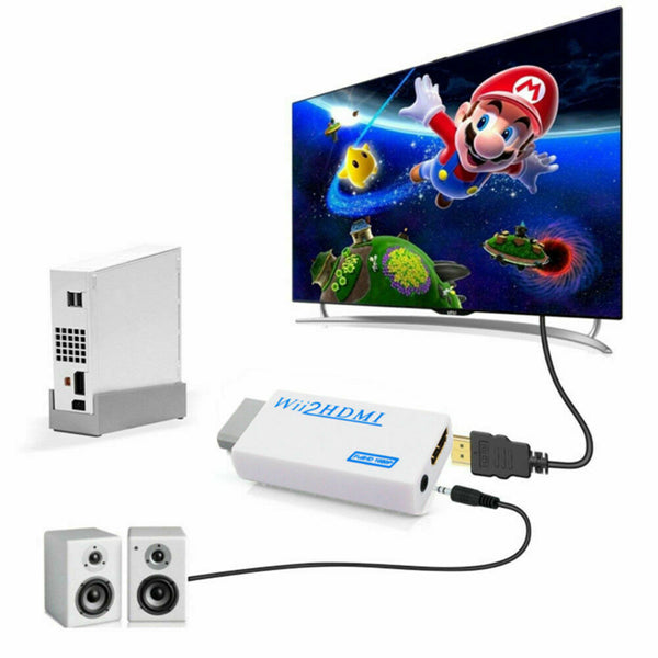 20x1080p Wii to HDMI Converter Mini 3.5mm Adapter Wii2HDMI Audio HD Video Output