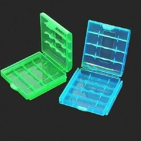 2 X AA AAA Battery Batteries Storage Case Holder Box Hard Plastic Rechargeable