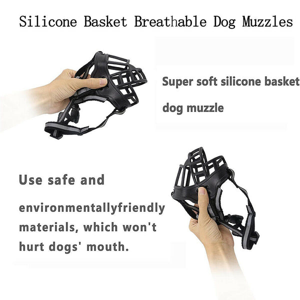 6 Sizes Adjustable Pet Dog No Bite Silicone Basket Muzzle Cage Mouth Mesh Cover