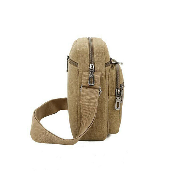 New Retro Men Canvas Shoulder Messenger Bag Crossbody Satchel Travel Man Bag AU