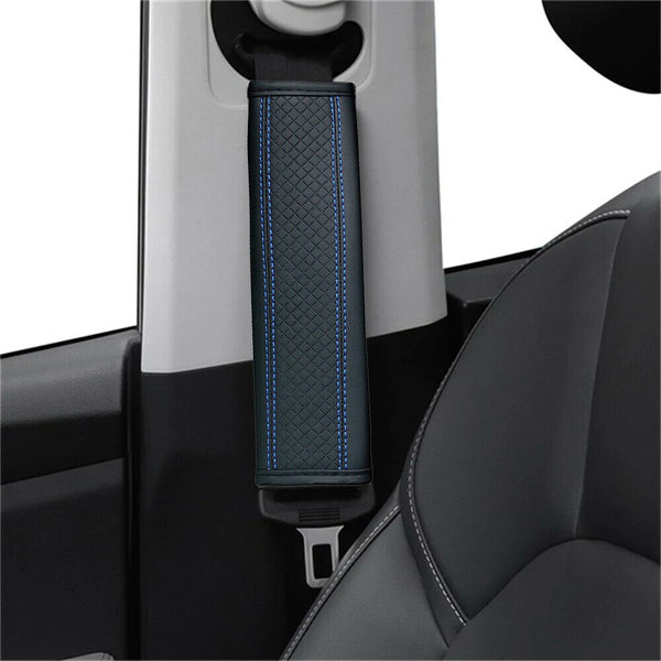 2PCSLeather Safety Belt Shoulder Cover Breathable Protection Seat Belt Padding