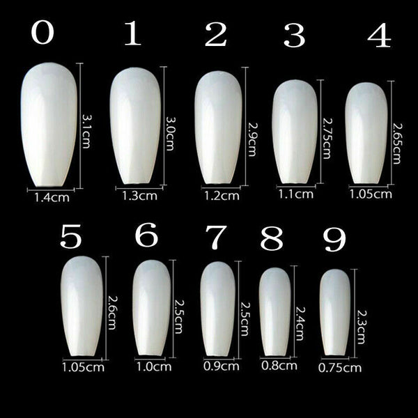 600Pcs False Nail Tips Ballerina Full Cover Long Coffin Fake Nails Art Manicure