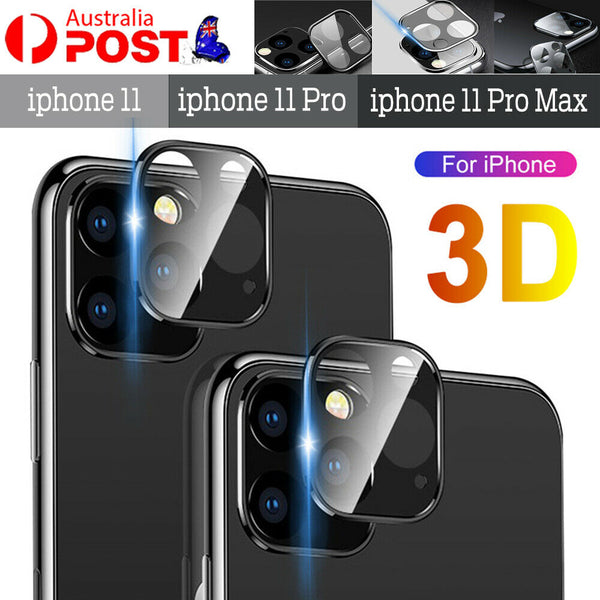 For iPhone 11 Pro Max Back Camera Lens Protector 3D Tempered Glass Metal Frame