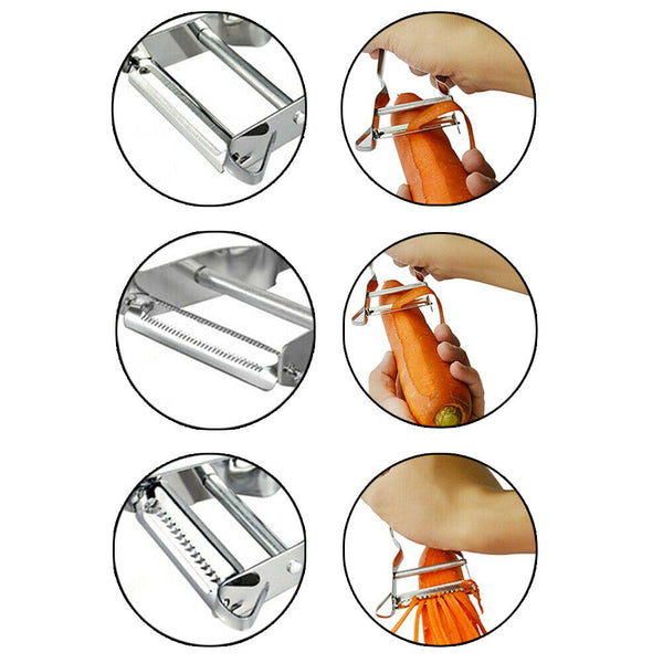 Stainless Steel Vegetable Julienne Peeler Slicer Hand Shredder Fruit Cutter Tool