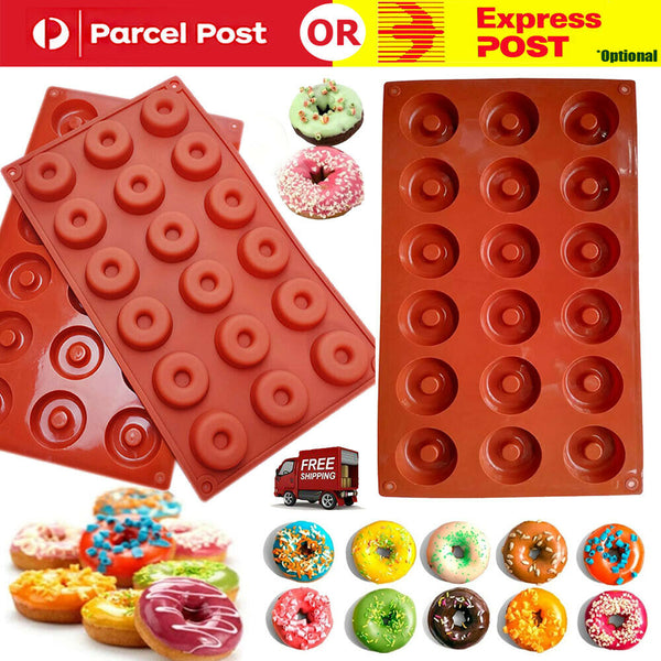 18 Cavity mini Fancy donut Doughnut Chocolate Pan Silicone Mold Baking Mould