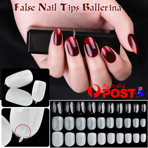 600Pcs False Nail Tips Ballerina Full Cover Long Coffin Fake Nails Art Manicure