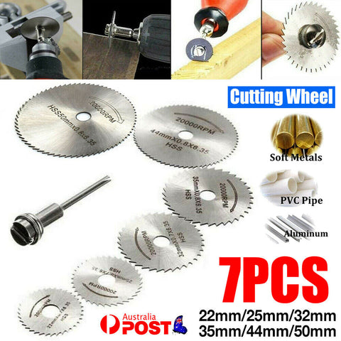 7PCS HSS Circular Saw Blade Set For Dremel Rotary Tool Cutting Wheel Discs Drill