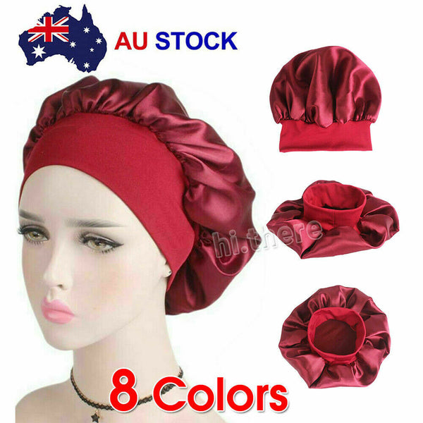 Women's Sleep Hair Hat Care Elastic Satin/Silk Sleeping Bonnet Night Soft Cap