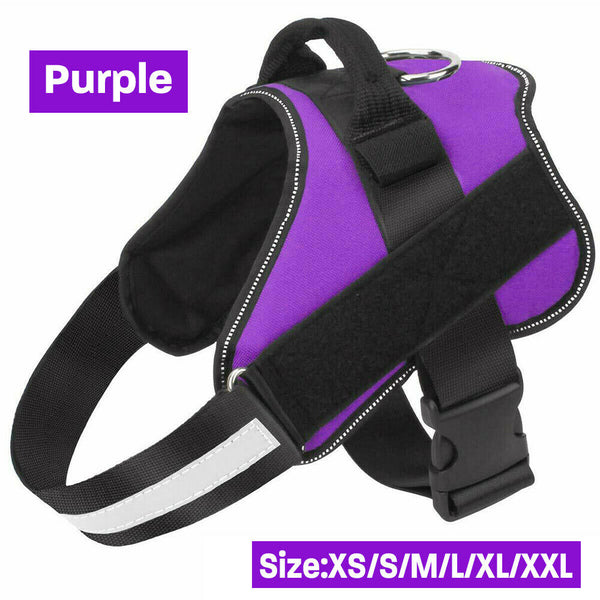 XS-XXL Strong Adjustable Pet Puppy Dog Walk Harness Leash Reflective Harnesses