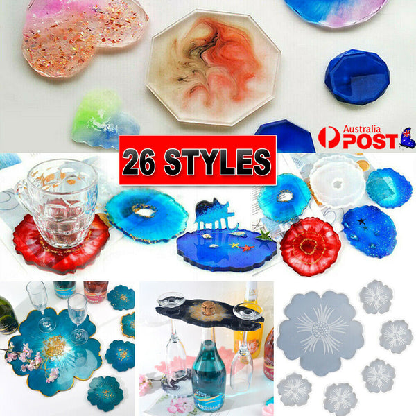 Coaster Resin Casting Mold Epoxy Mould Silicone Jewelry Agate Making Tool Craft