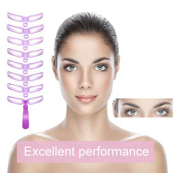 8Pcs Women Makeup Shaping Shaper Eyebrow Grooming Stencil Kit Template DIY