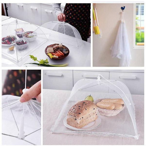 2PCS Large Collapsible Mesh Food Covers Dome Pop Up Umbrella Fly Wasp Net 45CM