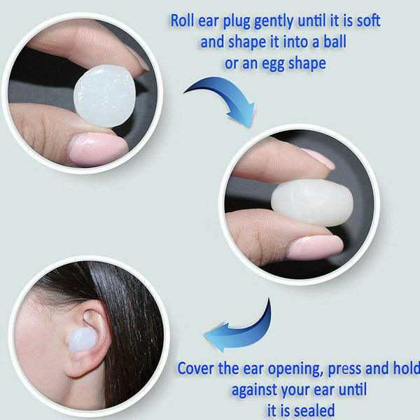 6PCS Reusable Silicone Ear Plugs for Swim Sleep Work Travel Noise Reduction AU