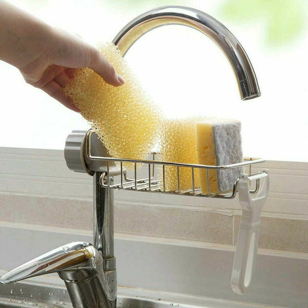 Kitchen Sink Faucet Shelf Sponge Dish Cloth Rack Holder Racks Storage Organizer