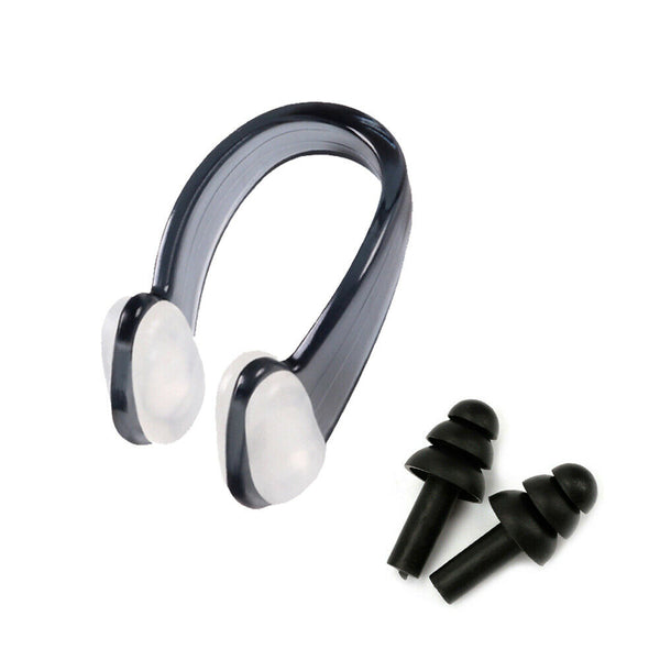 Soft Silicone Ear Plug Nose Clip Set For Unisex Adult/Kids Swimming Diving Train