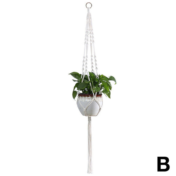 Macrame Plant Hanger Flower Pot Holder Hanging Planter Basket Rope Braided Decor