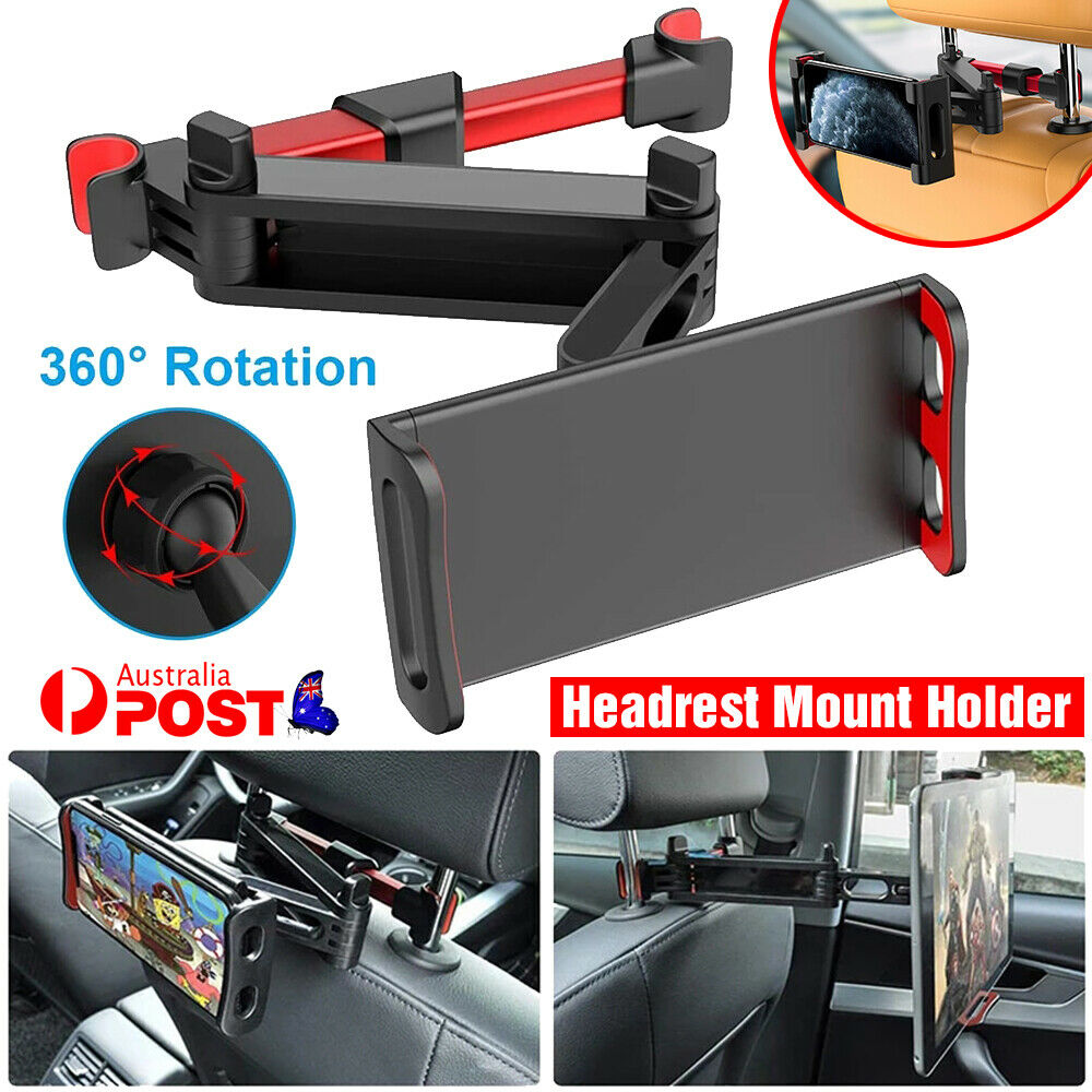 Extendable Foldable Headrest Mount Holder Metal Car Seat For iPhone iPad Tablet