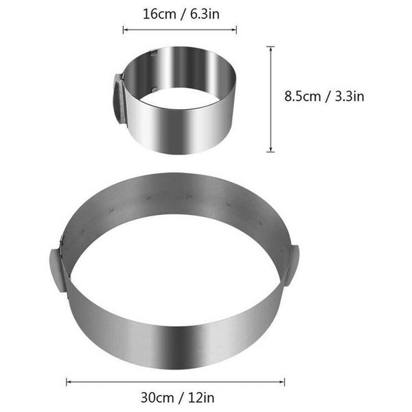 1PC Adjustable Stainless Steel Round Mould DIY Pastry Ring Tool For Mousse Cake