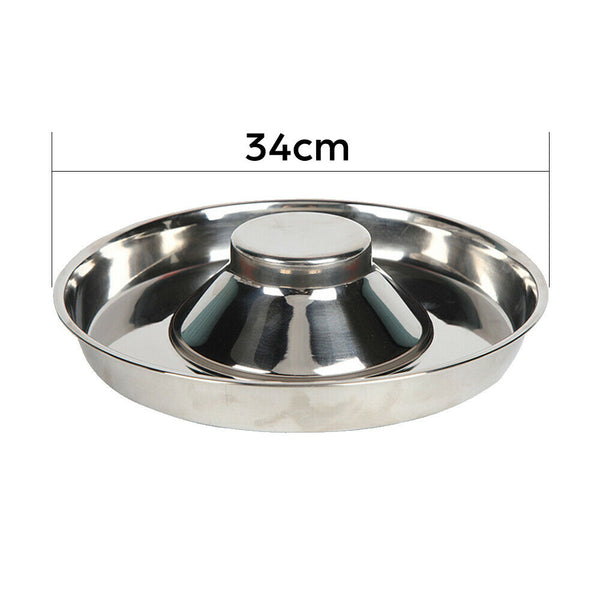 Feeder Bowl Stainless Dish Puppy Dog Pet Cat Litter Food Feeding Weaning Home AU