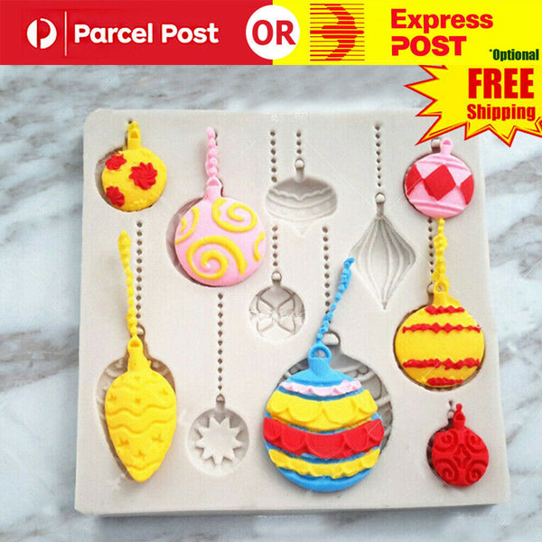 Silicone Christmas Baubles Cake Decor Mould Fondant Sugarcraft Chocolate Mold