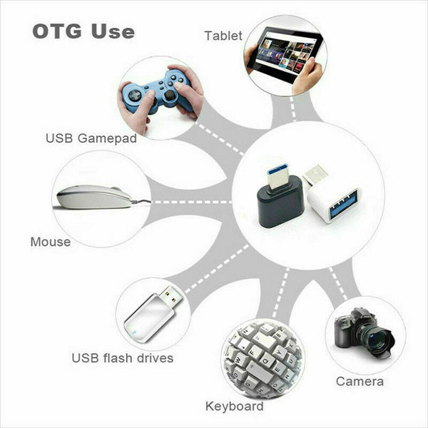 USB 3.1 Type C Male to USB Female Converter Micro /8 Pin to USB Data OTG Adapter