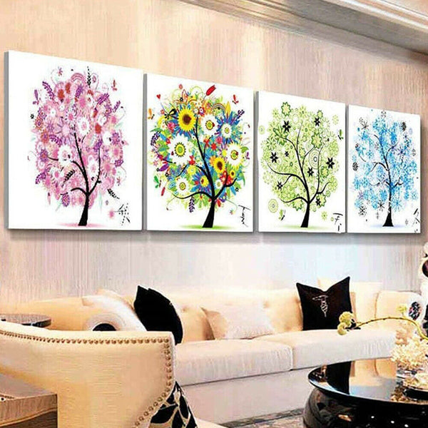 5D Diamond Painting Flower Tree Special Shaped Drill Crystal Mural Art Kit New