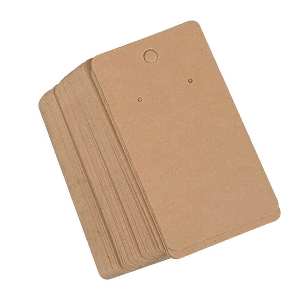 100PCS Earring Cards Cardboard Paper Jewelry Accessories Display Holder Retro