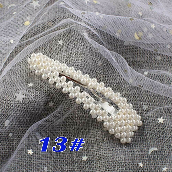 Popular Women Pearl Hair Clip Snap Barrette Stick Hairpin Hair Accessories Gift