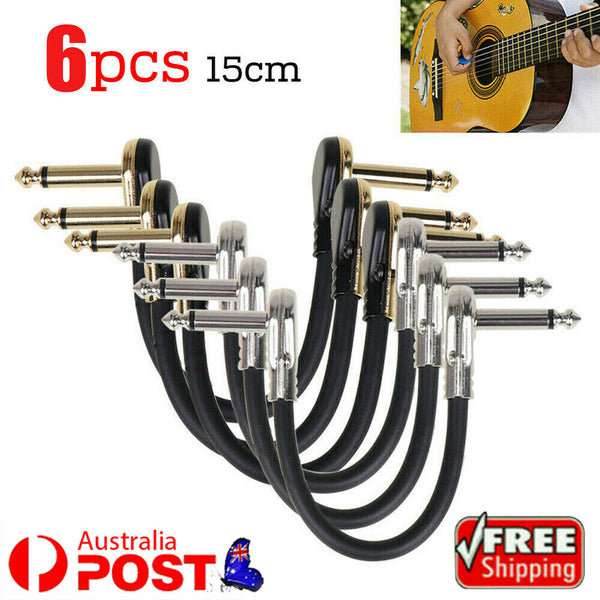 Low Noise Guitar Effect Pedal Board Patch Cable Leads Cord Right Angle Plug 15cm