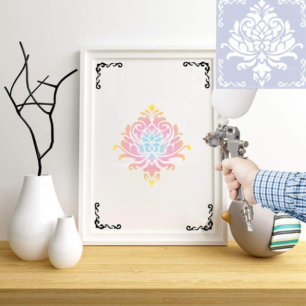 32pcs Mandala Painting Stencils Template Windows Floor Wall Tile Paint DIY Decor