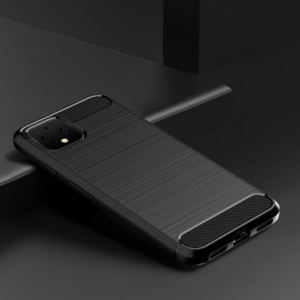 For Google Pixel 4 4XL Silicone Carbon Shockproof Case Anti Knock Bumper Cover