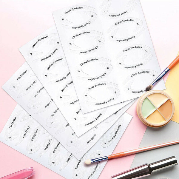 4 Sheets Quick Eyeliner Eyeshadow Stencils Eye Makeup Stickers Different Style