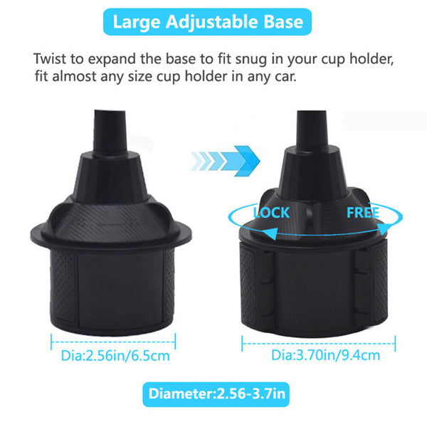 Car Cup Holder Phone Mount 360 Rotating Adjustable Bracket for Mobile Phone GPS