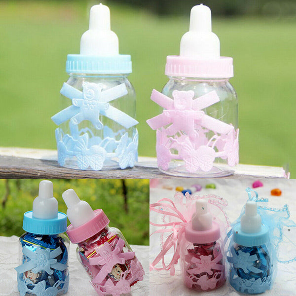 Set of 12PCS Baby Candy Box Bottle Baby Shower Gift Party Favors Christening